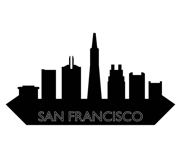 San Francisco Városára Fehér Háttér — Stock Vector