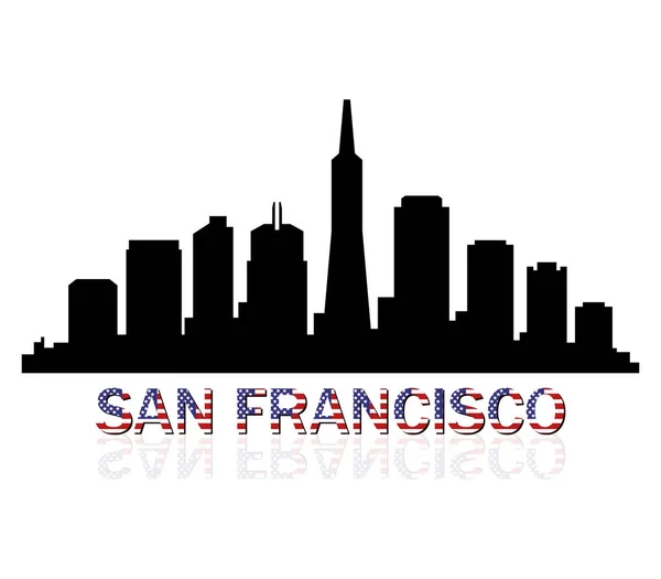 San Francisco Városára Fehér Háttér — Stock Vector