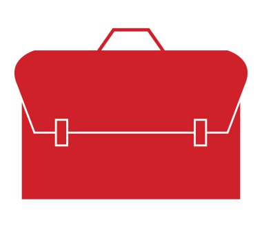 Beyaz arka plan üzerinde okul çantası simgesini