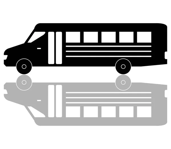 Icona Dello Scuolabus Sfondo Bianco — Vettoriale Stock