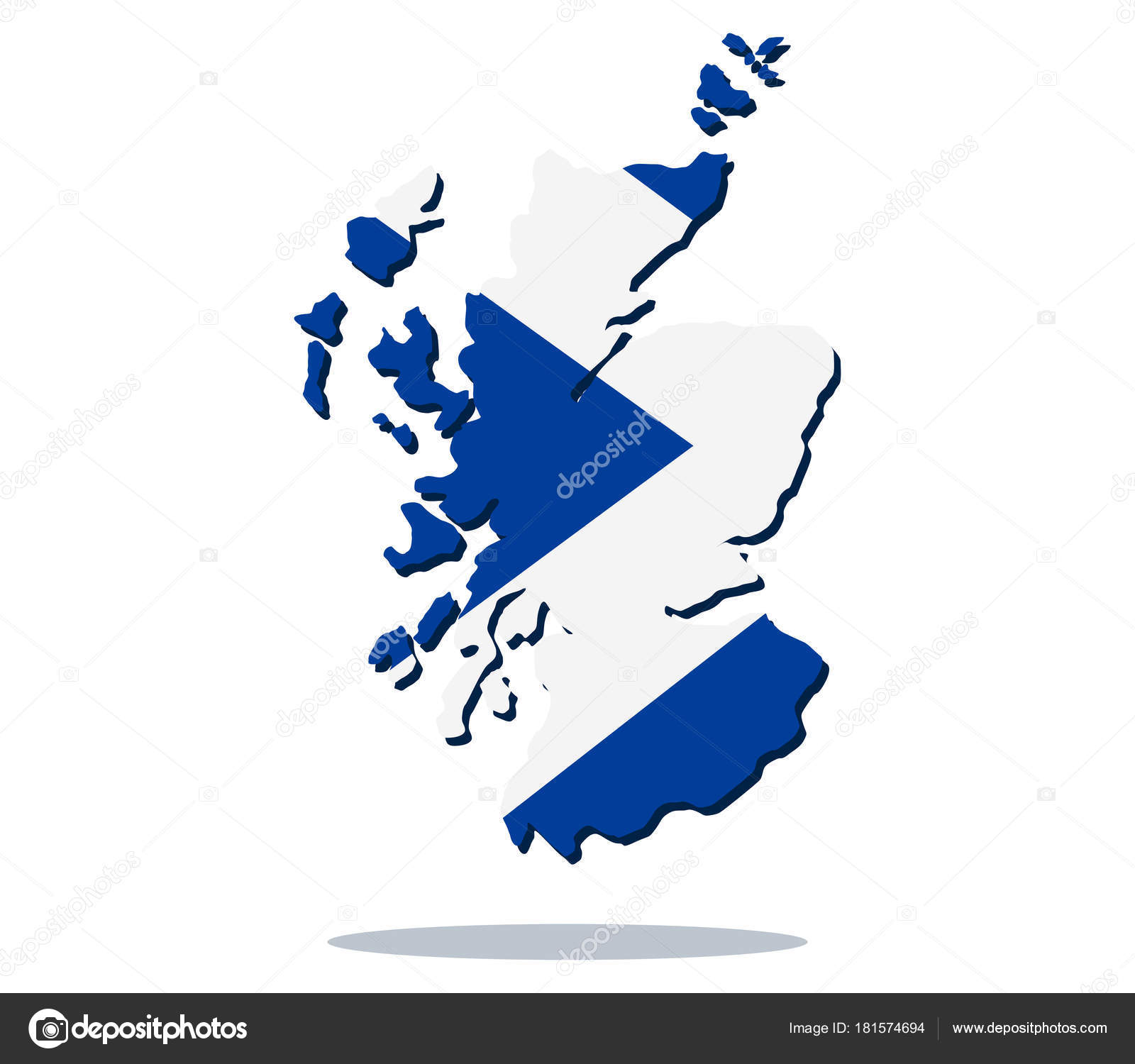 Scotland Map Flag White Background Vector Image By C Marcotrapani Vector Stock 181574694