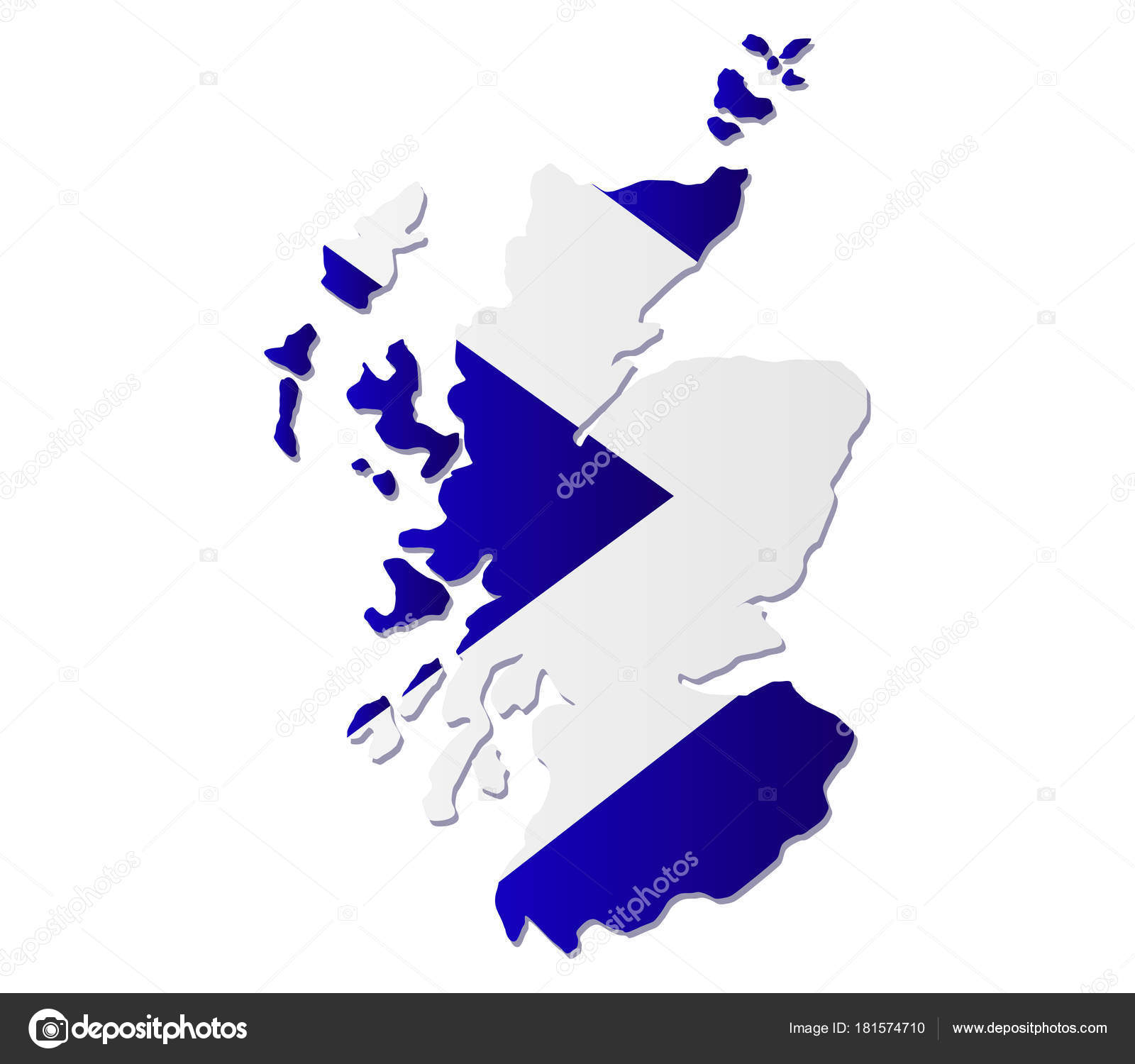 Scotland Map Flag White Background Vector Image By C Marcotrapani Vector Stock 181574710