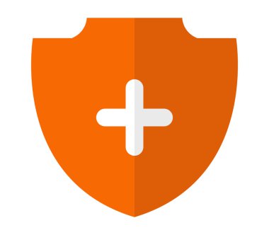 Beyaz arka plan üzerinde tıbbi kalkan kutsal kişilerin resmi