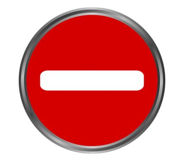 Yön simgesi beyaz arka plan üzerinde yasaktır