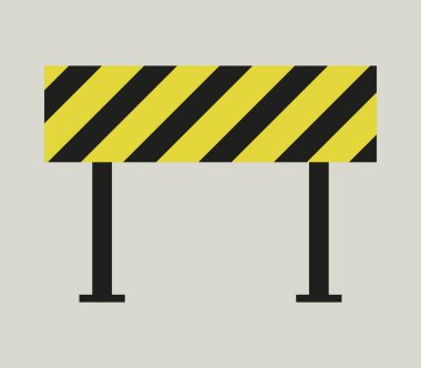 beyaz zemin üzerine barikat simgesi