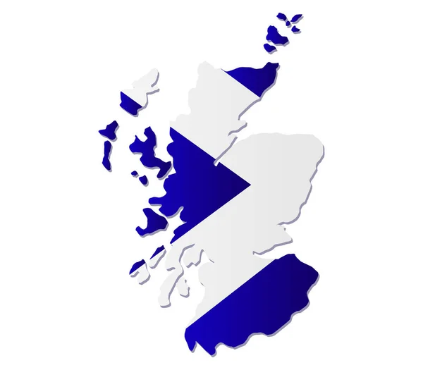 Карта Шотландии Флагом Белом Фоне — стоковый вектор
