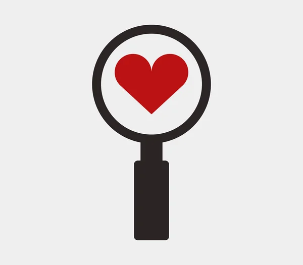 Icono Búsqueda Amor Sobre Fondo Blanco — Vector de stock