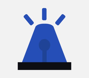 Polis sireni simgesi beyaz arka plan üzerinde