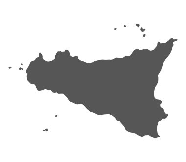 Sicilia harita beyaz arka plan üzerinde