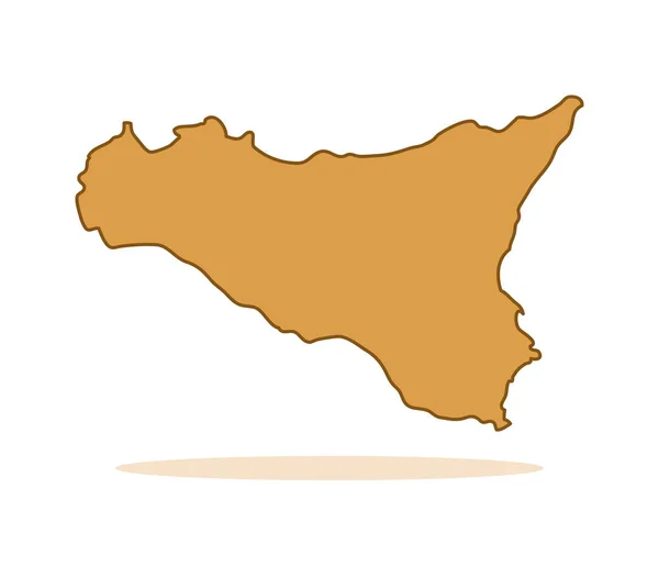 Sicilia Harita Beyaz Arka Plan Üzerinde — Stok Vektör