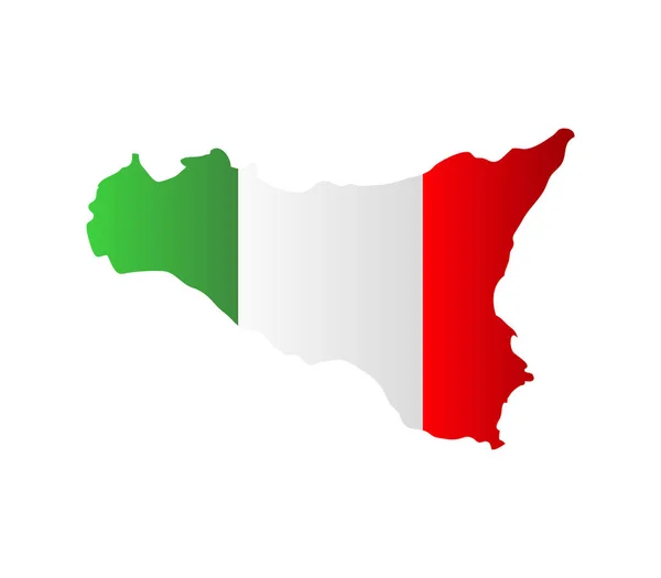 Sicilia Mappa Sfondo Bianco — Vettoriale Stock