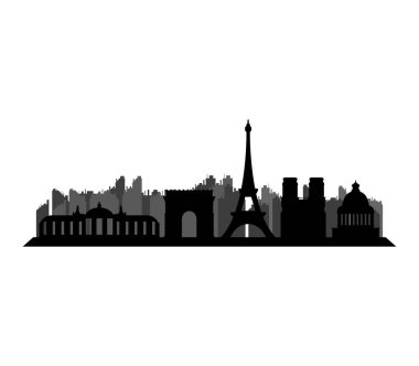 beyaz zemin üzerine Paris manzarası