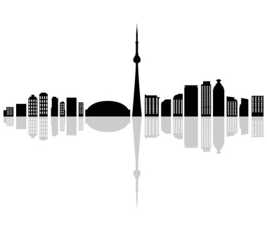 Beyaz arka plan üzerinde Toronto manzarası
