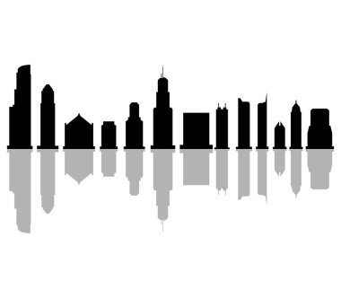 Beyaz arkaplanda Chicago silueti
