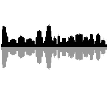 Beyaz arkaplanda Chicago silueti