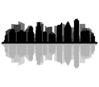 Beyaz arkaplanda Chicago silueti