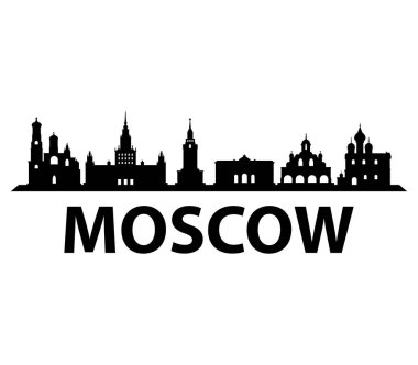Beyaz zemin üzerine Moskova manzarası