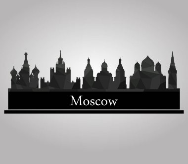 Beyaz zemin üzerine Moskova manzarası