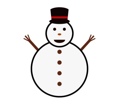 Beyaz arkaplanda kardan adam simgesi