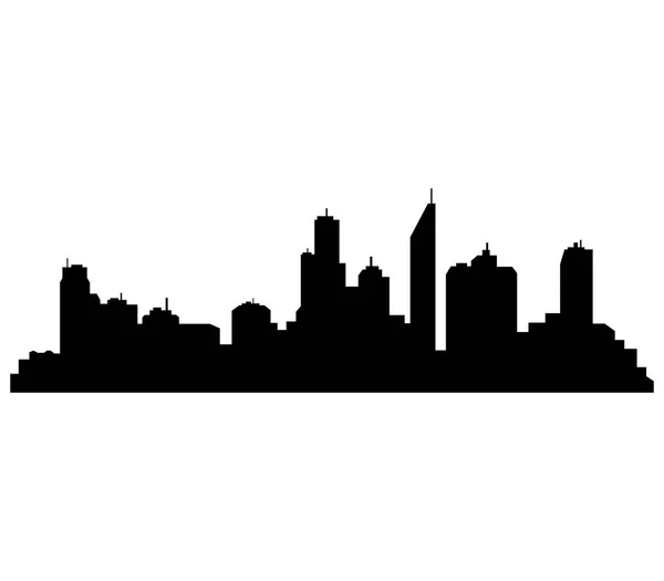 Skyline Ville Sur Fond Blanc — Image vectorielle