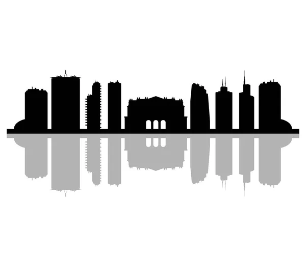 Milan Skyline Sobre Fondo Blanco — Vector de stock