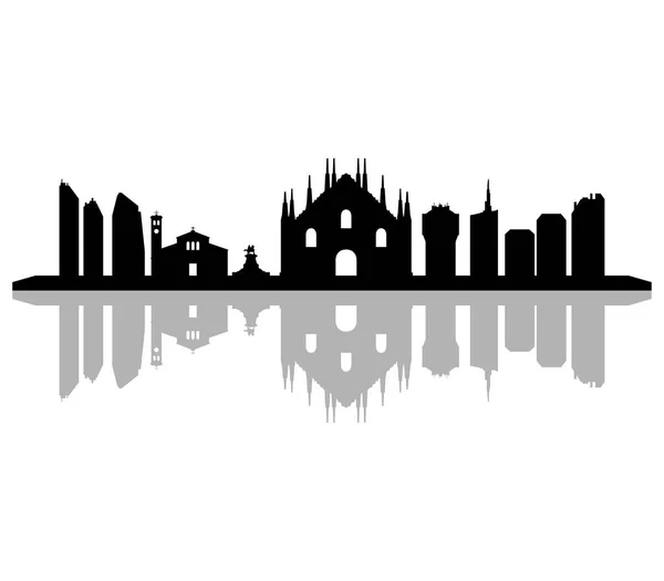 Beyaz arka plan üzerinde Milan manzarası