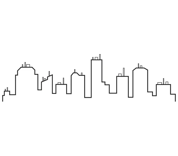 Skyline Ville Sur Fond Blanc — Image vectorielle