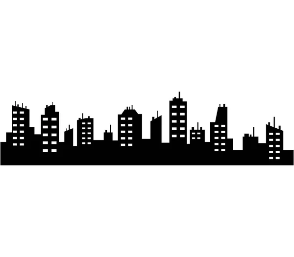 Stadtsilhouette Auf Weißem Hintergrund — Stockvektor