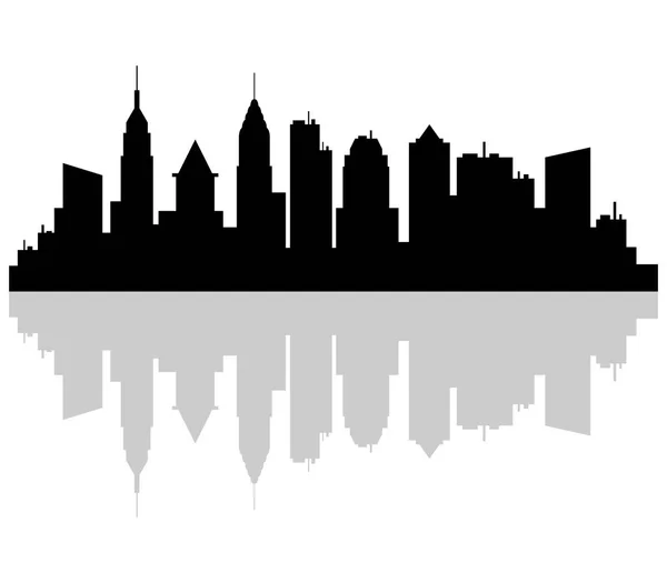 Skyline New York Sfondo Bianco — Vettoriale Stock