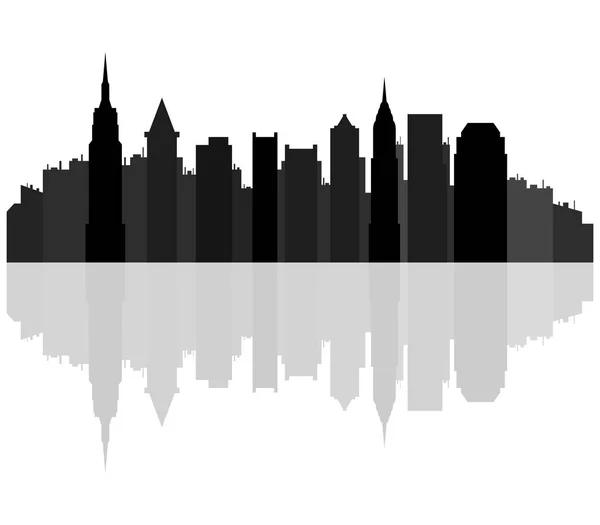 Skyline Nueva York Sobre Fondo Blanco — Archivo Imágenes Vectoriales