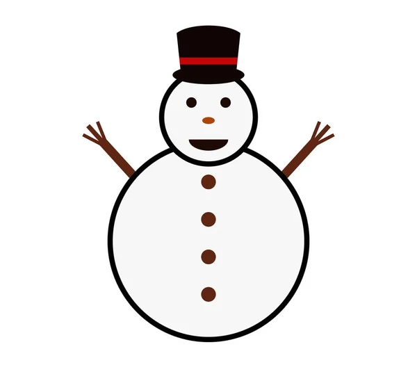 Snowman Icon White Background — Stock Vector