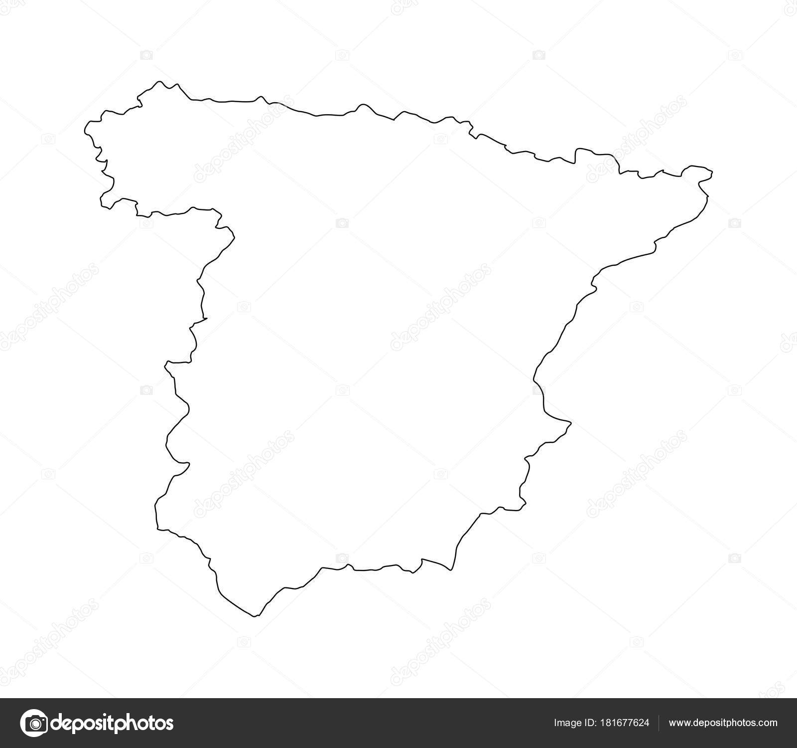 è¥¿ç­ç‰™åœ°å›¾åœ¨ç™½è‰²èƒŒæ™¯ å›¾åº