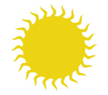 Beyaz arkaplanda güneş simgesi