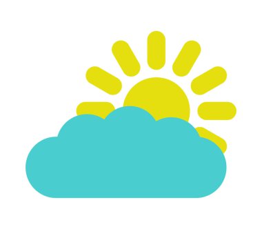 bulut beyaz arka plan üzerinde güneş simgesi