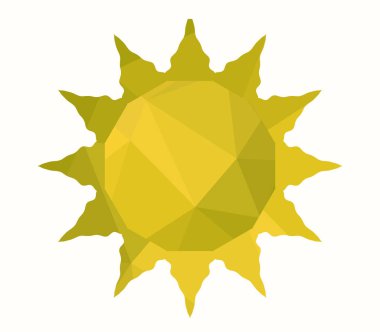 Beyaz arkaplanda güneş simgesi