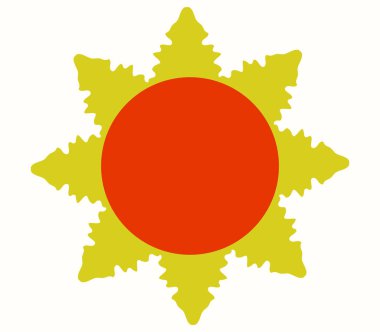 Beyaz arkaplanda güneş simgesi