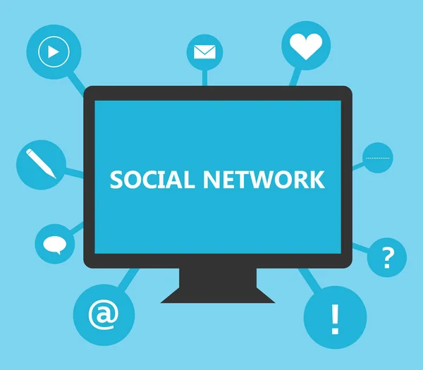 Soziales Netzwerk Auf Weißem Hintergrund — Stockvektor
