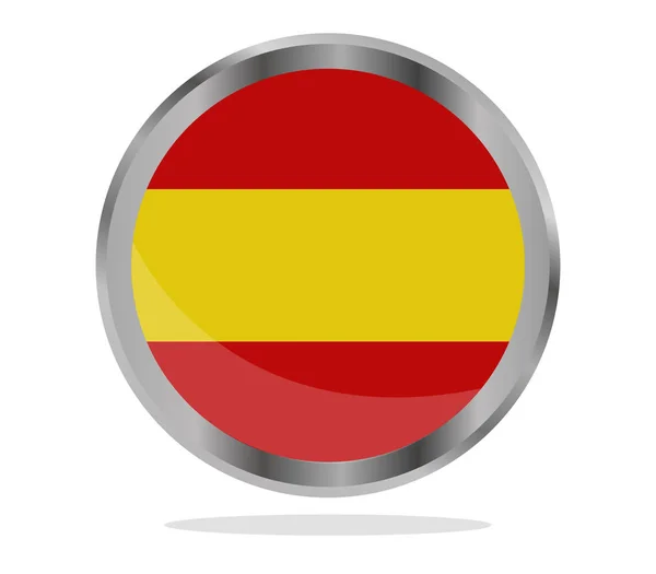 Bandera España Sobre Fondo Blanco — Vector de stock