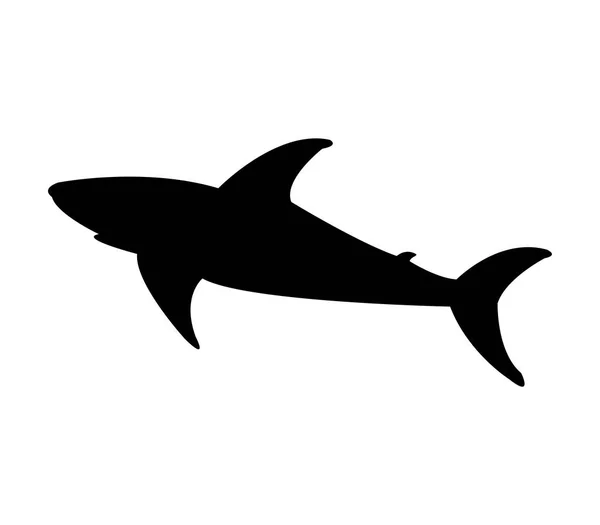 Köpekbalığı Simgesi Beyaz Arka Plan Üzerinde — Stok Vektör