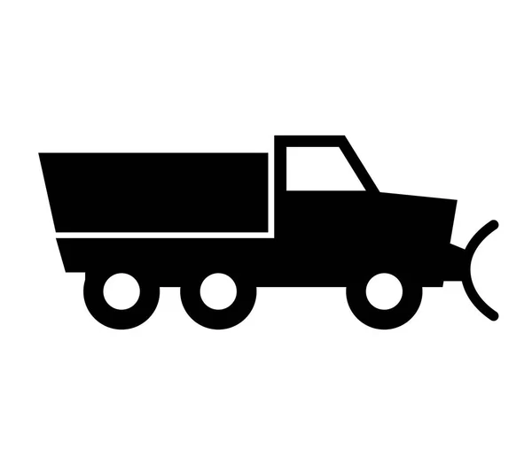 Snöplog Lastbil Ikonen Vit Bakgrund — Stock vektor
