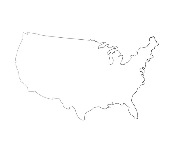 Carte Des États Unis Sur Fond Blanc — Image vectorielle