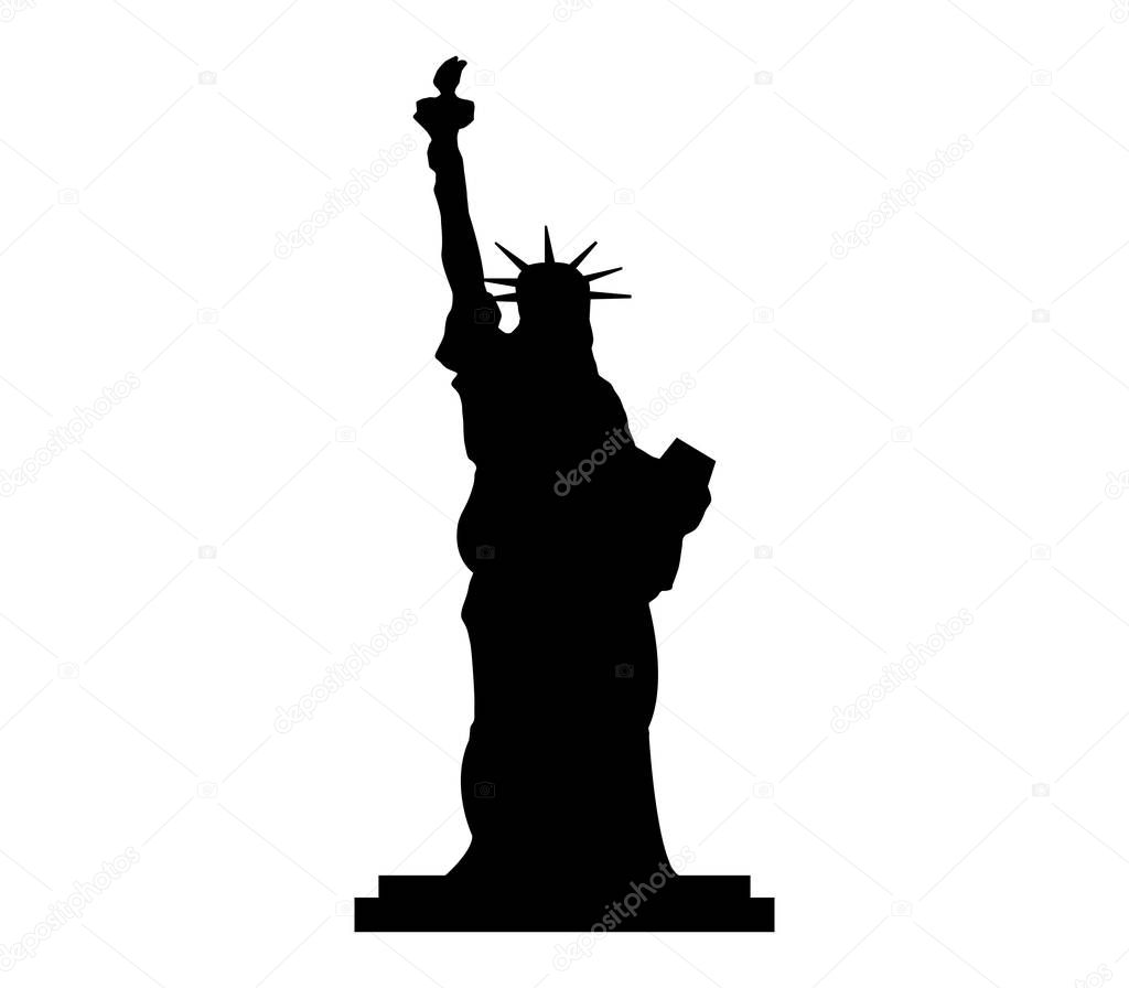 icon statue of liberty on white background