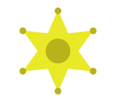 Şerif yıldız simgesi beyaz arka plan üzerinde