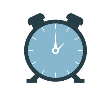 Beyaz arkaplanda alarm saati simgesi