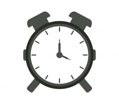 Beyaz arkaplanda alarm saati simgesi