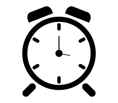 Beyaz arkaplanda alarm saati simgesi
