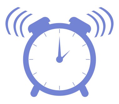 Beyaz arkaplanda alarm saati simgesi