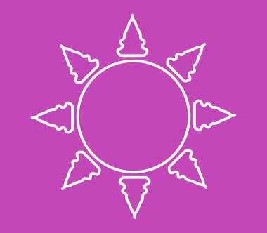 Beyaz arkaplanda güneş simgesi