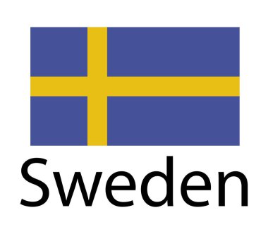 Beyaz arkaplanda İsveç bayrağı