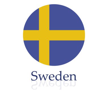 Beyaz arkaplanda İsveç bayrağı